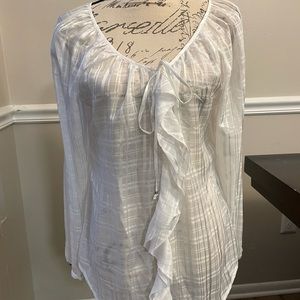 𝅺whbm White Sheer Ruffle Medium